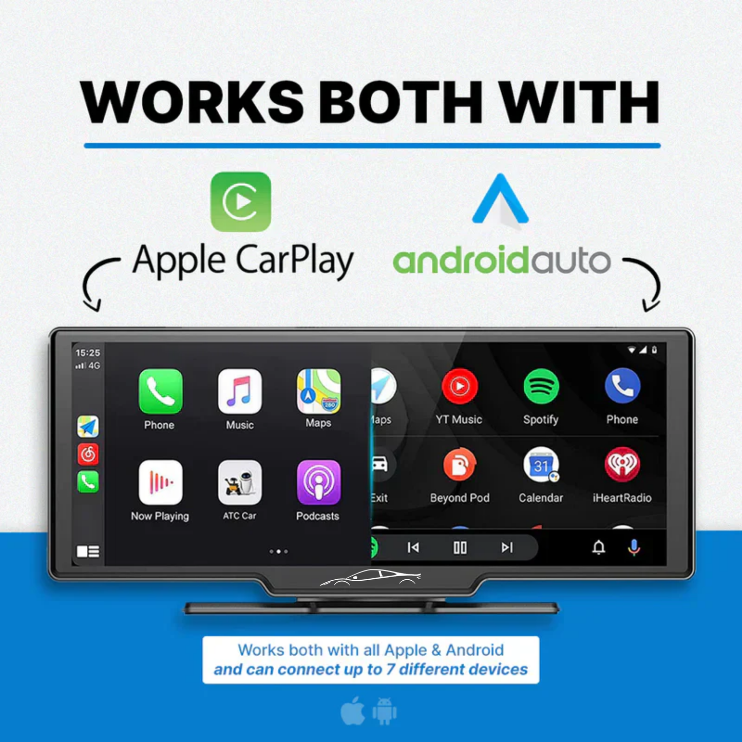 DashMate | Apple CarPlay & Android Auto CarTablet + Built In Dash Cam
